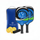 Pickleball Paddles Set of 2, USAPA Approved Fiberglass Pickleball Set with 4 Balls & Carry Bag, Lightweight Rackets for Beginners & Adults