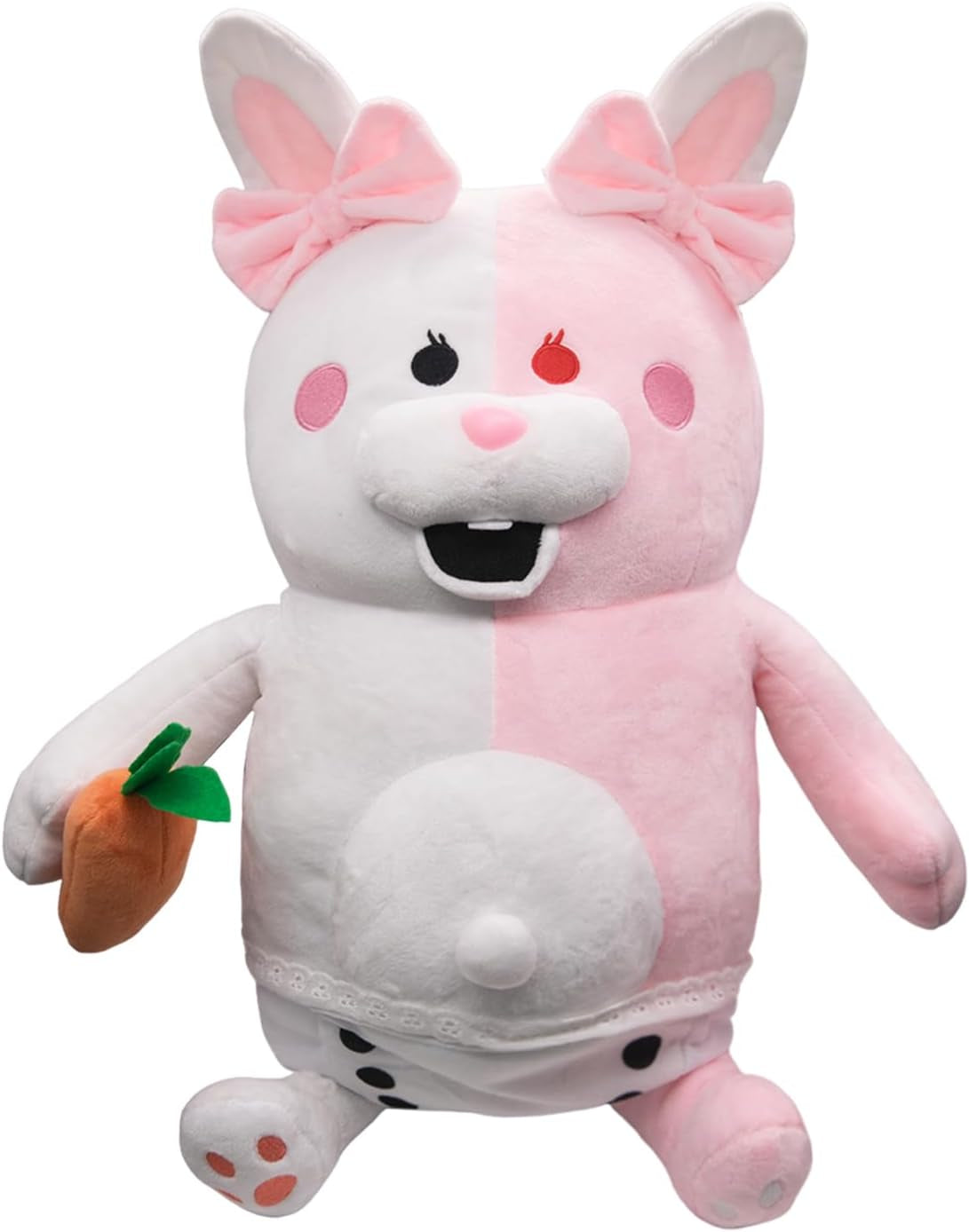 25Cm / 9.84In Black White Bear Plush Anime Stuffed Plush Toy