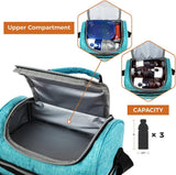 Insulated Lunch Bag for Men Women, Double Decker Leakproof, Teal Blue