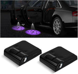 2Pcs Car Door Projector Lights, Wireless LED Welcome Lamp, Red Flag