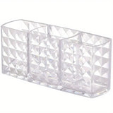 Summer Acrylic Cosmetics with Compartment, Clear Makeup Organizer, Makeup Tool Organizer, Makeup Brush Holder for Office Desk