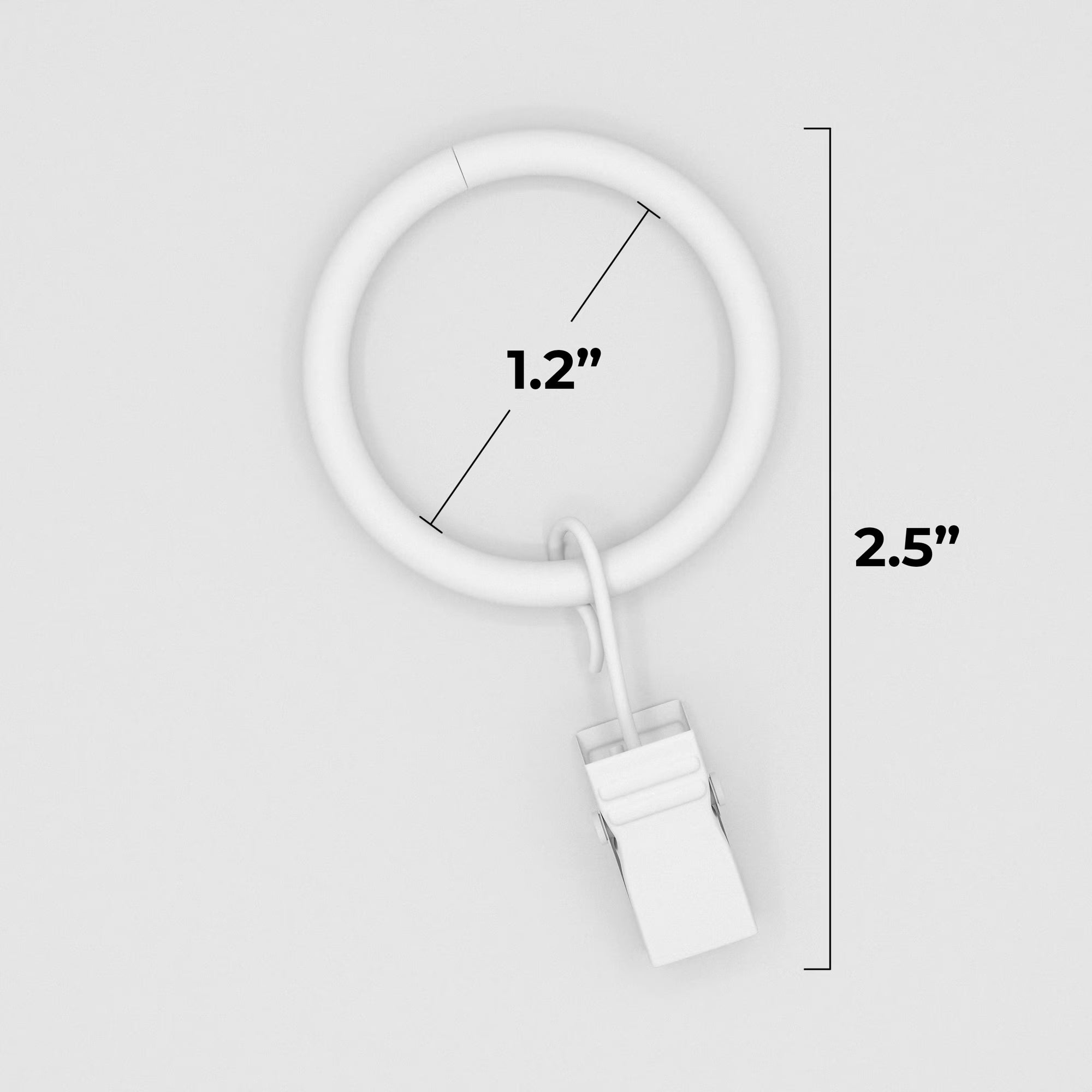1" White Curtain Clip Rings (7 Pack)
