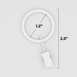 1" White Curtain Clip Rings (7 Pack)