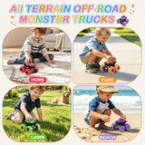 Monster Trucks for Boys Age 4-7, Toy Trucks for Toddlers 2-4 Years (4 Pack)