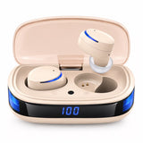 Wireless Earbuds Noise Cancelling, IPX8 in Ear Headphones, Deep Bass, 60H LED Case, Clear Calls, Touch Control for Sleep/Running