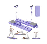 Pilates Board with Resistance Bands, 7-In-1 Foldable Pilates Reformer Set, Pilates Reformer Machine for Home Workout, Core Strengthener, Ab Workout, Glute & Leg Toning