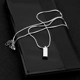 Titanium Steel Small Silver Brick Snake Pendant Gold Brick Snake Bone Chain Unisex Style Exquisite Snake Chain Collarbone Necklace Unique Geometric