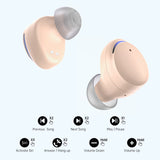 Wireless Earbuds Noise Cancelling, IPX8 in Ear Headphones, Deep Bass, 60H LED Case, Clear Calls, Touch Control for Sleep/Running