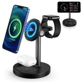 Wireless Charger for Iphone, 3 in 1 Charging Station for Iphone Devices, 15W Fast Wireless Charger Stand for Iphone 16 15 14 13 12 Pro Max, Charging Pad for Airpods 3/2/Pro, Iwatch 9/8/7/6/SE/5/4