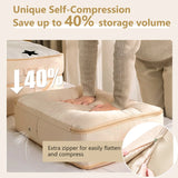 1Pc Foldable Storage Bag for Comforter Quilt Blanket Clothes Season Changing Organization Pillows Beddings with Dual Zippers