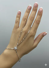 VIP Silver Sequin North Star Hand Chain Bracelet