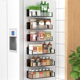 Metal Magnetic Spice Rack for Refrigerator Black, 4 Pack