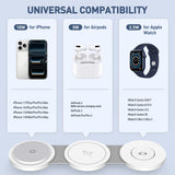 Wireless Charger for Iphone, 3 in 1 Charging Station for Iphone Devices, 15W Fast Wireless Charger Stand for Iphone 16 15 14 13 12 Pro Max, Charging Pad for Airpods 3/2/Pro, Iwatch 9/8/7/6/SE/5/4