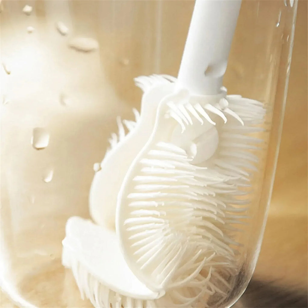 Silicone Bottle Cleaning Brush – Long Handle 360° Flexible Cup & Bottle Cleaner