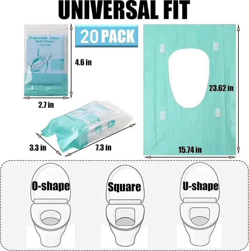 Disposable Toilet Seat Covers, Travel Size, 20 Pack, Gentle Toilet Seat Protectors for Home, Bathroom, Hotel, Salon, Adults and Kids
