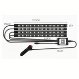 Car LED Strip Lights Kit, Auto Interior Ambient RGB LED Strip Atmosphere Car Decorative Lamp with Bluetooth Music Sync App Remote Control