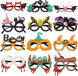 12 Pcs Halloween Glasses for Teens & Adults, Novelty Glitter Party Eyewear, Funny Photo Props & Favors