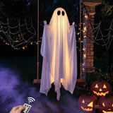 Large Pre-Assembled Hanging Swing Ghost with Timer Remote Lights Strings