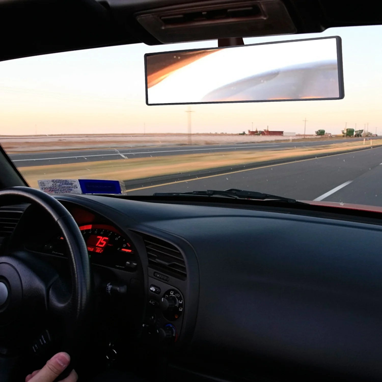 Car Rearview Mirror 11.4In Interior Clip-On Curve Convex Panoramic Anti-Glare Rear View Mirrors with Wide Viewing Range for Cars Suvs Trucks Vehicles