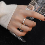 Round CZ Stacking Ring for Women — 925 Sterling Silver, 18K Gold Plated, Adjustable