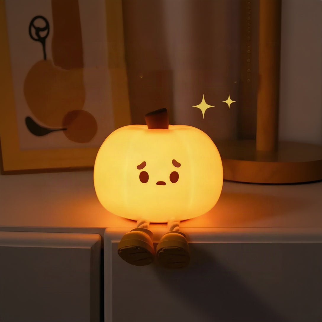 Home Decor Halloween Pumpkin Night Light Cute Soft Silicone Lamp Touch Dimmable Rechargeable Bedside Decor Light Kids Gifts Halloween Decorations