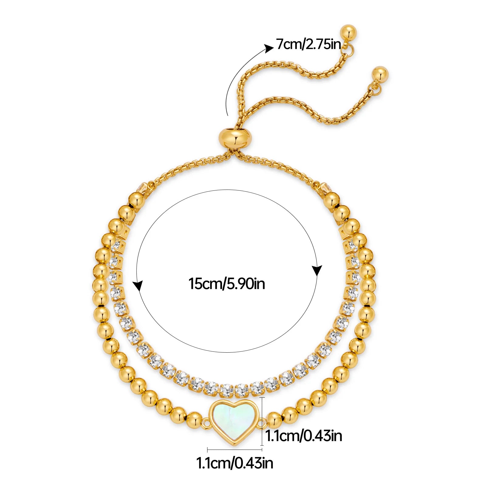 Style Design Hand Jewelry Stacked Chain Splicing Chain Love Bracelet Premium 18K Gold Bracelet