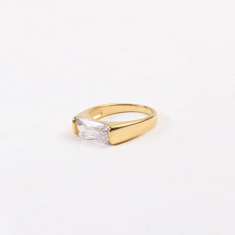 18K Gold Plated Statement Ring — Tarnish-Resistant CZ