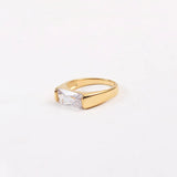 18K Gold Plated Statement Ring — Tarnish-Resistant CZ