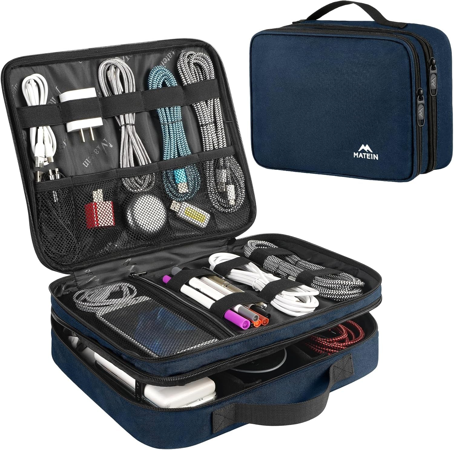 Electronics Organizer Travel Case, Cable Organizer Bag, Black