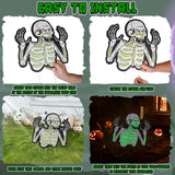 6Pcs Skull or 6Pcs Tomb or 5Pcs Black Cat Halloween Yard Sign Decorations Glow in the Dark for Haunted House Garden Yard and Scary Theme Party