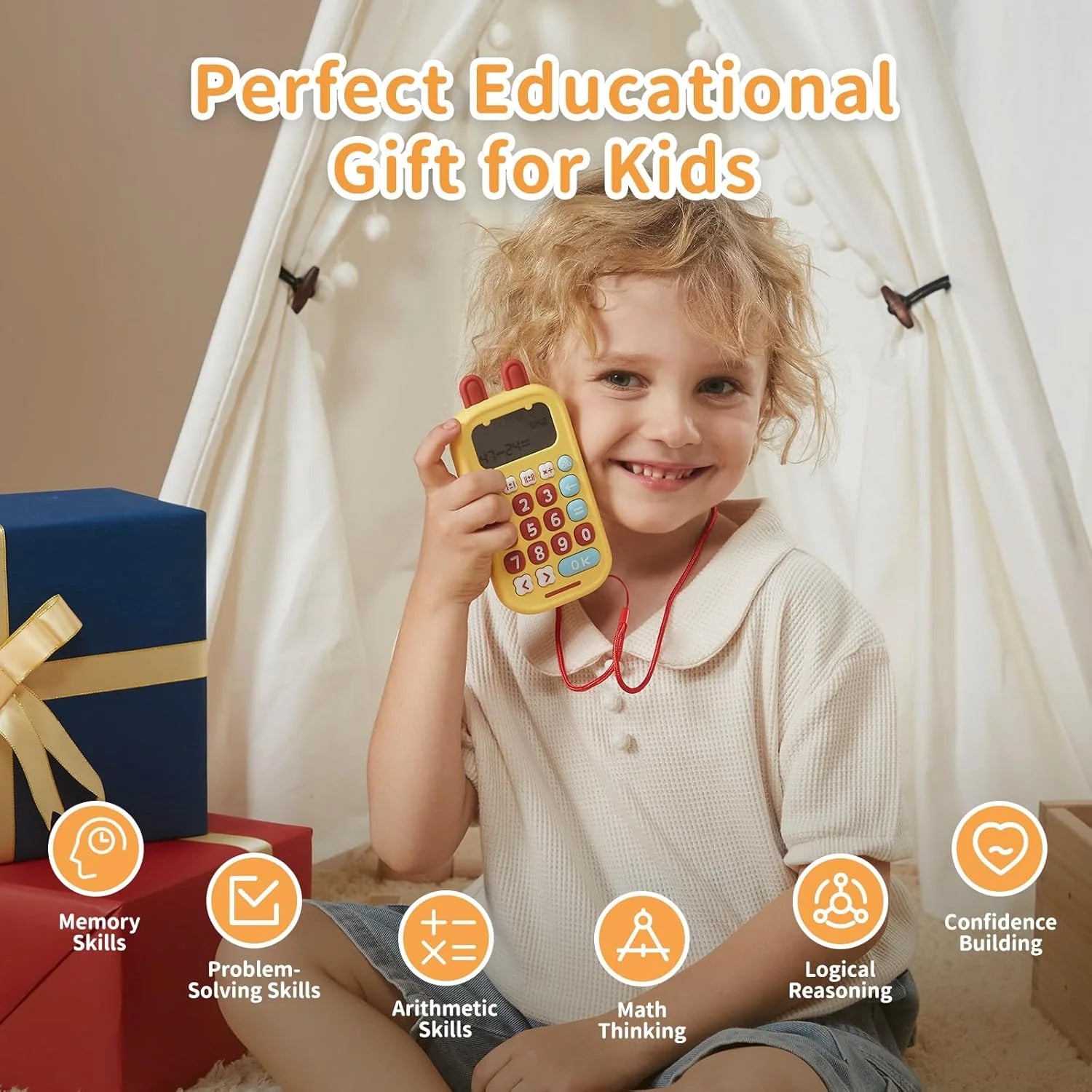 Math Games for Kids Ages 5-12, Portable Math Toys for Practicing Addition, Subtraction, Multiplication and Division, Fun Educational Toy with 5 Modes, 19 Math Games, and 50K Math Questions