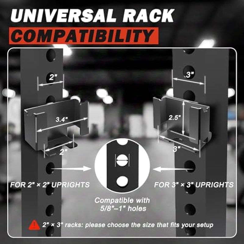 Power Rack Phone Mount, Hook-On Smartphone Holder for 2”×2”/3”×3” Squat Rack Upright, Tool-Free Installation, Vertical & Horizontal Viewing, Fits Phones up to 3.22” Wide