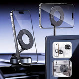 Magnetic Car Phone Holder – 360° Rotating Foldable Dashboard Mount