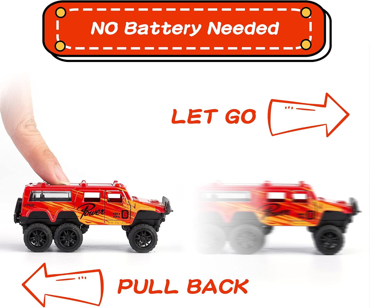 Pick-Up Trucks Open Door Die Cast Metal Toy Cars Pull Back 4 Pack
