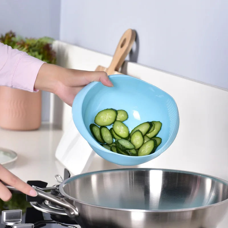 2-In-1 Rice Strainer Beans Washer Strainers and Colanders-Washing Bowl for Vegetables and Fruits Kitchen Supplies Accessories