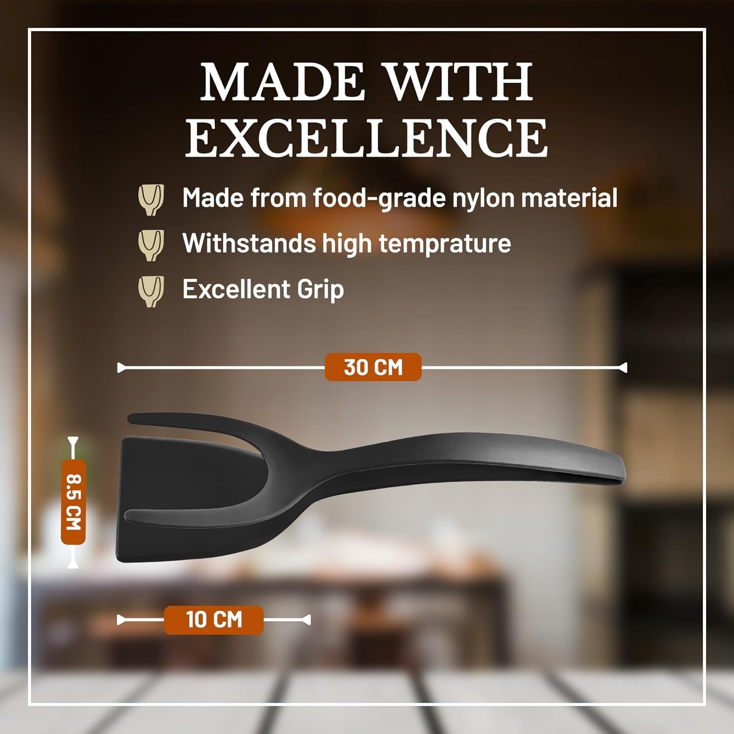 2-in-1 Flip Spatula Tongs – Non-Stick Kitchen Turner