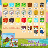Magnetic Blocks, Magnetic Tiles Building Blocks, Magnet Cubes Toddler Kids Toys, Sensory STEM Toys for 3-5 4-6 5-7 6-8 Year Old Boys Girls Easter Birthday Gifts Travel Outdoor Kids Games (0.8IN/2CM)