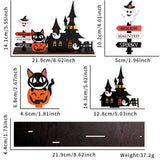 Halloween Desktop Decoration Wooden Castle Ornament Pumpkin Ghost Plaque Decor Trick or Treat Happy Halloween Party Decor