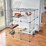 Cat Cages Indoor Enclosure DIY Cat Playpen Catio Detachable Metal Wire Kennels Cats Crate Large Extra Exercise Place Ideal for 1 Cat,35.4 Inches