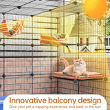 Cat Cages Indoor Enclosure DIY Cat Playpen Catio Detachable Metal Wire Kennels Cats Crate Large Extra Exercise Place Ideal for 1 Cat,35.4 Inches