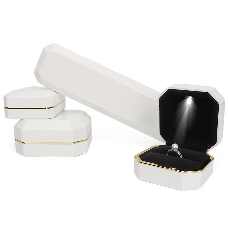 High End LED Light Jewelry Box, Illuminated Proposal Ring Box, Jewelry Bracelet Box, Pendant Necklace Packaging Jewelry Box