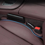 2PCS Car Seat Gap Filler, PU Waterproof Organizer with Storage Grooves, Auto Interior Accessories for Phone & Keys
