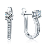 Moissanite Hoop Earrings for Women — 925 Sterling Silver, CZ, Hypoallergenic