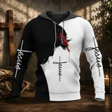 3D Jesus Praying Hands Hoodie – Unisex Christian Graphic Pullover
