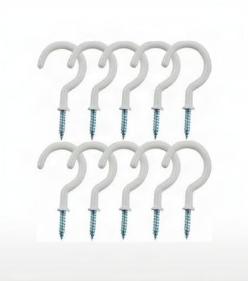 10 Pack 2-Inch Ceiling & Wall Screw Hooks for Hanging Plants