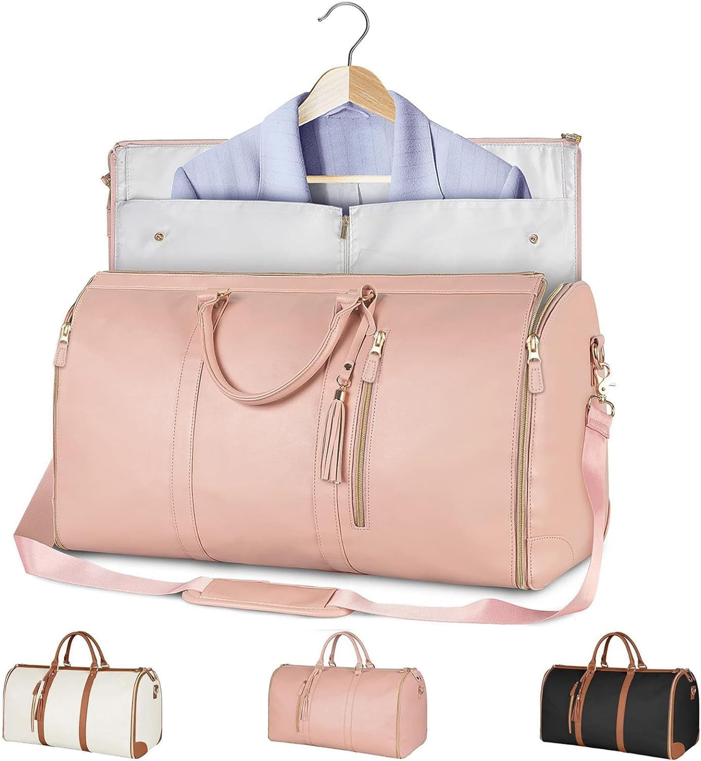 PU Leather Travel Bag – Foldable Overnight Storage Handbag