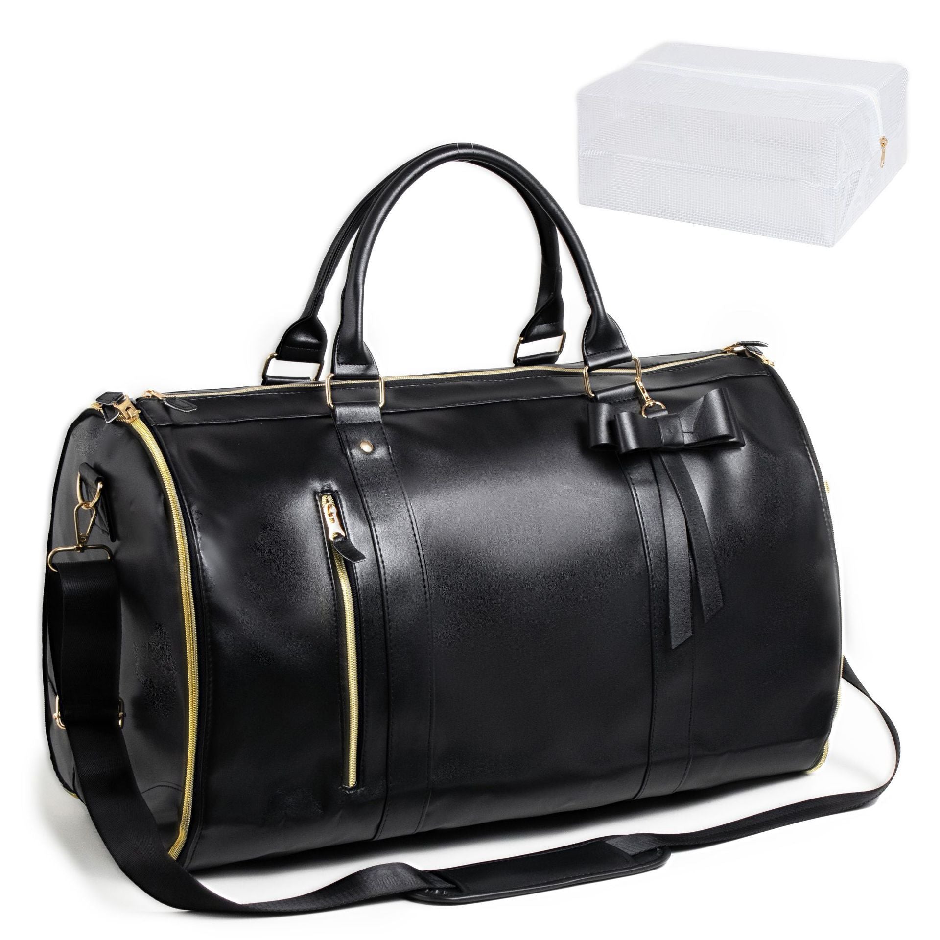 PU Leather Travel Bag – Foldable Overnight Storage Handbag