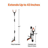 43" Foldable Reacher Grabber with LED Light & Rotating Jaw